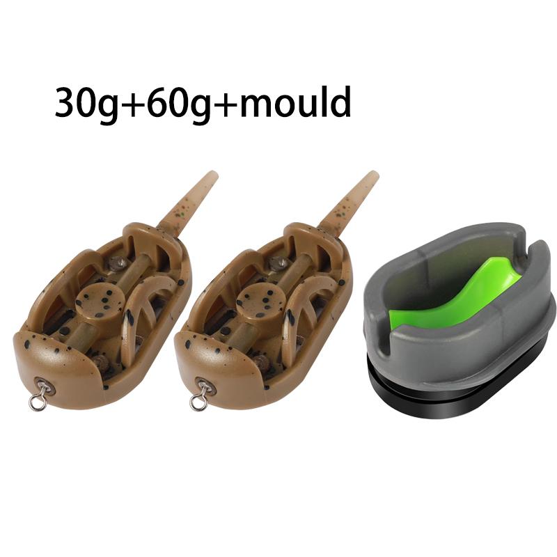 2pcs/3pcs/6pcsCarp Fishing Method Feeders,20g/30g/40g/50g/60g Fishing Feeders with Quick Realease Mould,Carp Fishing Accessories