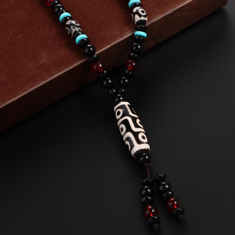 Agates Pendant Sweater Chain Girl Necklace Fashion Jewelry Men Necklace Ethnic Style Necklace