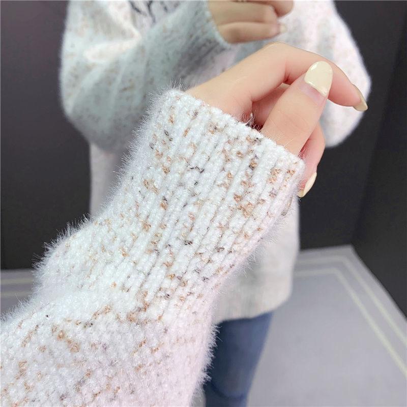 Damen Weihnachts-Pullover Halbpullover Schneeflocken-Pullover Neujahrsgeschenk