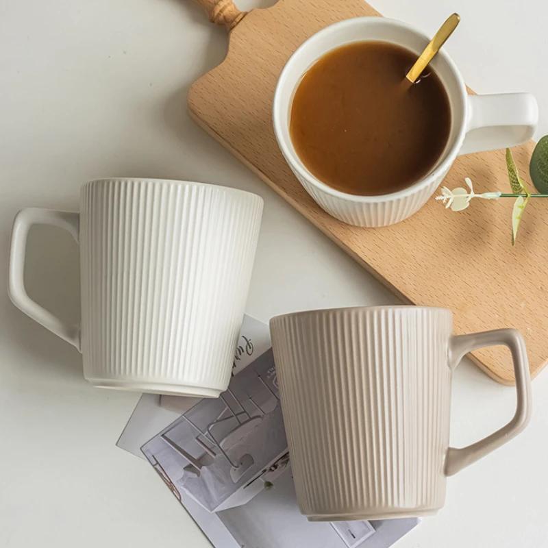 500ML Ceramic Mugs Coffee Cups Creative Solid Color Water Cup Household Office Couple Gift Breakfast Oatmeal Milk Tea Drinkware
