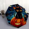 1pc Starry Sky Cat and Owl Halloween Automatic Open/CloseUmbrella-CuteUmbrella with Cute Design, Portable 3-Fold Compact Umbrella for Men & Women