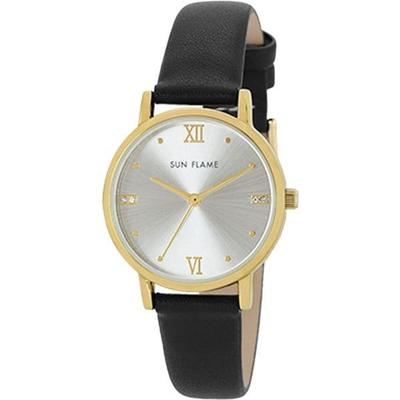 J-AXIS Women's MJL-B10-BK (Fashion Watch Women's Sun Flame) Round Watch Black Alloy Analog