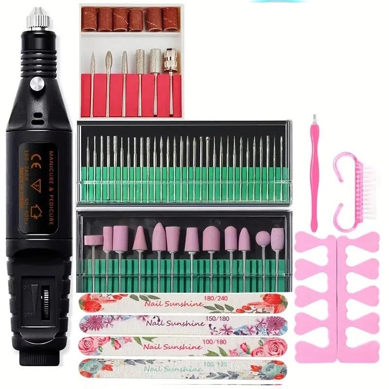 

Портативный мини-электрический набор для маникюра - средство для удаления кутикулы и USB-перезаряжаемая шлифовальная машинка чёрный