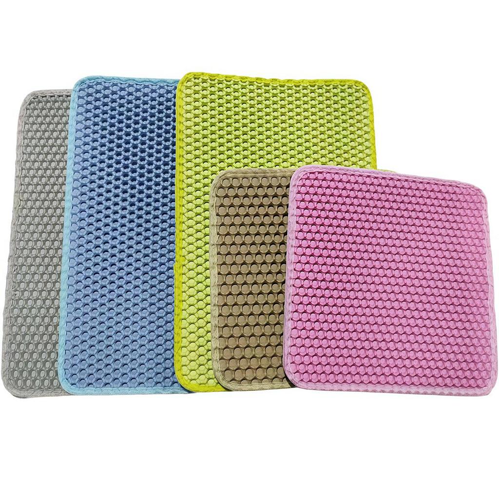 Cat Litter Mat: Anti-Tracking, Double-Layer, Leak-Proof, Large Size, Anti-Splatter.