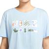 Nike Solid Color Crew Neck Pullover Logo Creative Print Short Sleeve T-Shirt Women T-Shirt Blue DX6159-441