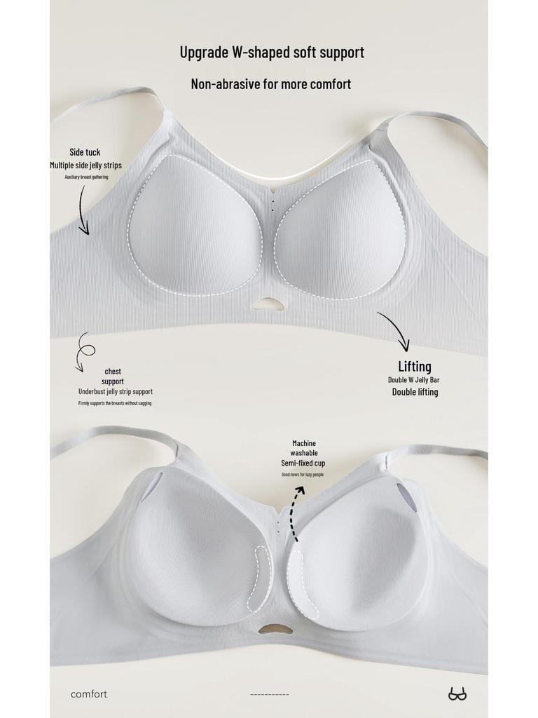 Seamless Thread Lift Jelly Bra: Anti-Sagging, Wire-Free, Comfortable with Side Support for Small Chest