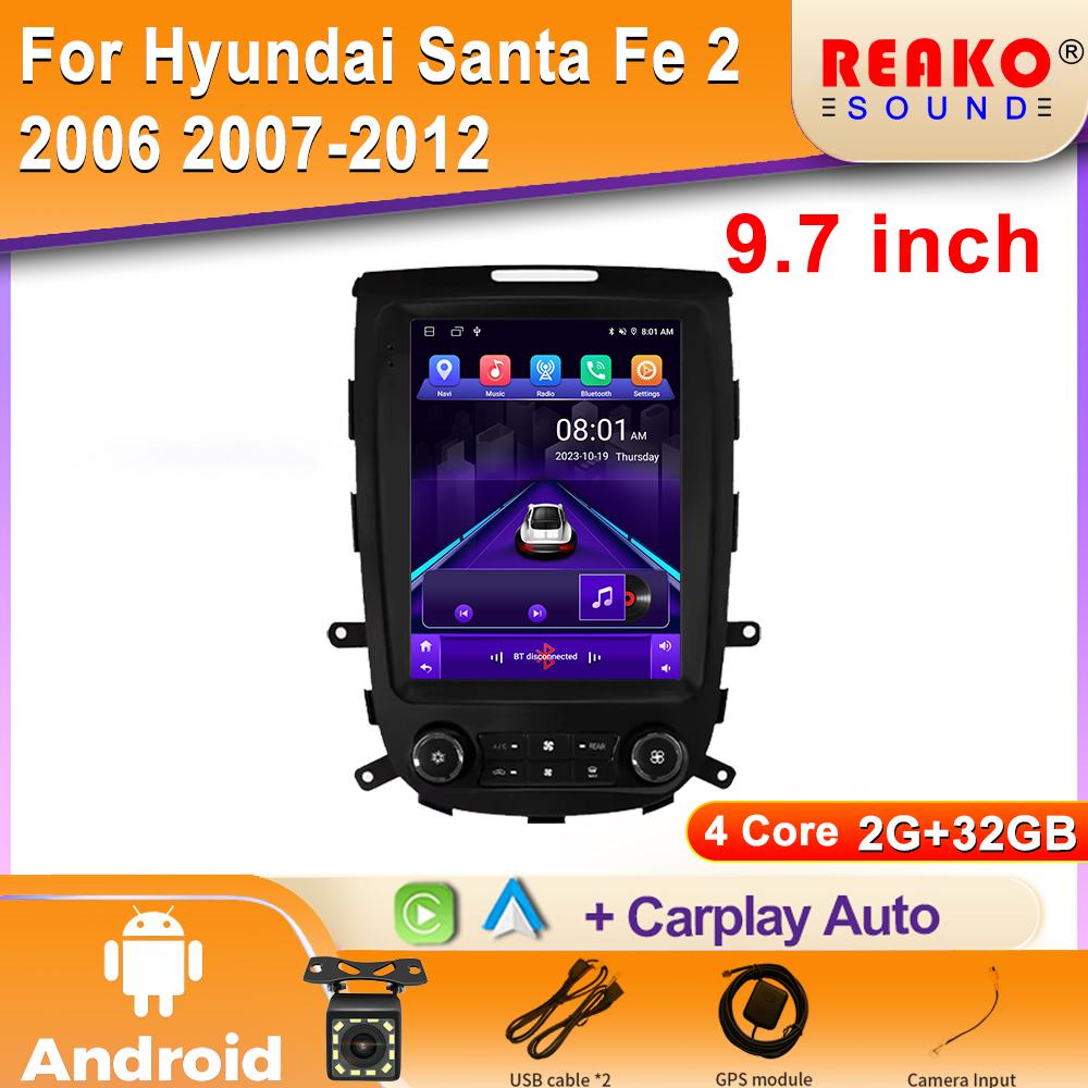 

Для Tesla Style 2Din Car Radio Для Hyundai Santa Fe 2 2006 2007-2012 Стерео Мультимедиа Видео Плеер Навигация GPS Carplay WIFI 4 core 2GB+32GB carplay