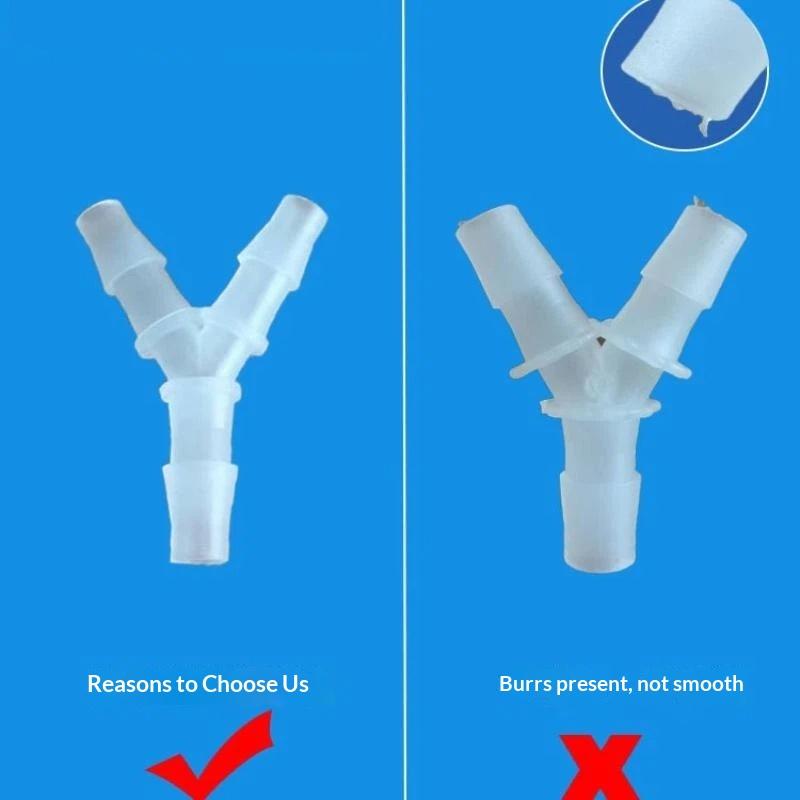 Y-Shaped Three-Way Connector Tee Joint 1.6~6.4Mmwater Divider Polypropylene Pp Plastic Gas Oil Aquarium Hose Pagoda Joint