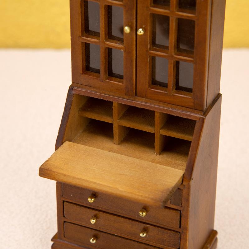 1Pc Wooden Mini Miniature Cabinet Ornament For Crafts Decor Kitchen Miniatures 1/12 Scale Pretend Play Photography