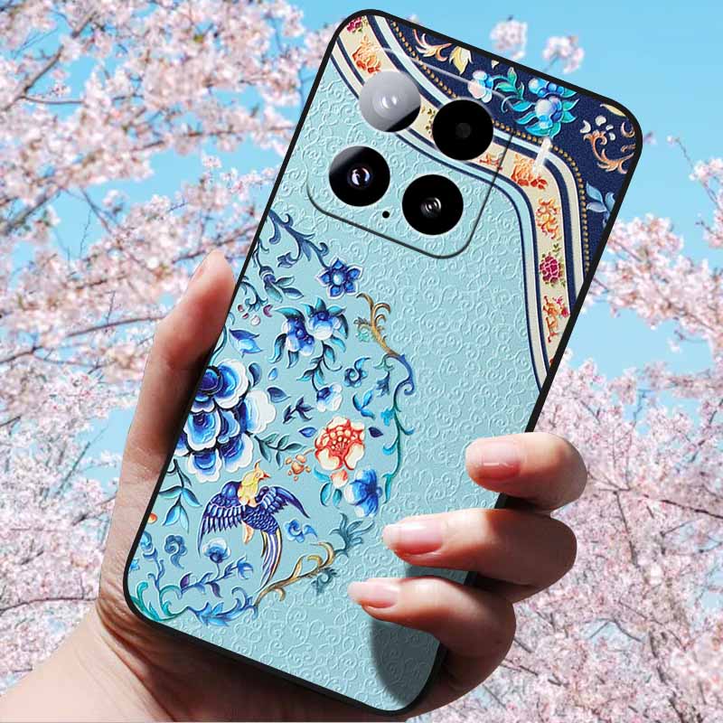 For Xiaomi 15 Pro 5G 6.73"Cases 3D Relief Soft Silicone Cover Retro Embossed for Xiaomi 15 5G Phone Mi 15pro 15 3D Soft TPU Case