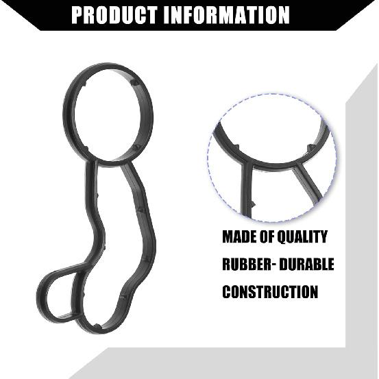 No.11428591460 Oil Cooler Gasket for Mini Cooper 2014-2017 / Inner Engine Oil Filter Adapter Gasket/Durable Rubber / 1Set Black