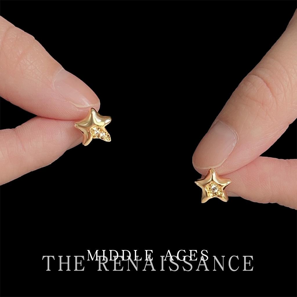 French Irregular Star Zircon Stud Earrings AB Earrings
