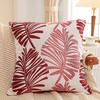 45X45Cm Throw Pillow Case Leaf Pattern Square Decorative Embroidery Jacquard Cushion Cover For Farmhouse Home Holiday Decor Blue