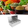 Contenitore per spezie con coperchio a ribalta, contenitore per spezie in acciaio inossidabile 304, organizer da cucina multi-scomparto