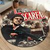 Scarface runder Teppich, Teppich für Wohnzimmer, Schlafzimmer, Sofa, Spielzimmer Dekor, rutschfeste Fußmatte