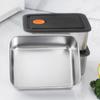 3/2/1/0.6L Edelstahl Kühlschrank Lebensmittel Aufbewahrungsbox Mit Kunststoffdeckel Lebensmittelzubereitungs-Frischebox Picknickbox