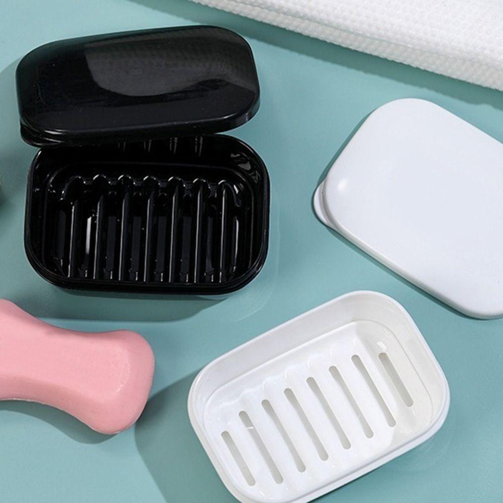 

4 Pcs 2 Colours Soap Dish Plastic Travel Soap Case Easy To Use Soap Holder Camping