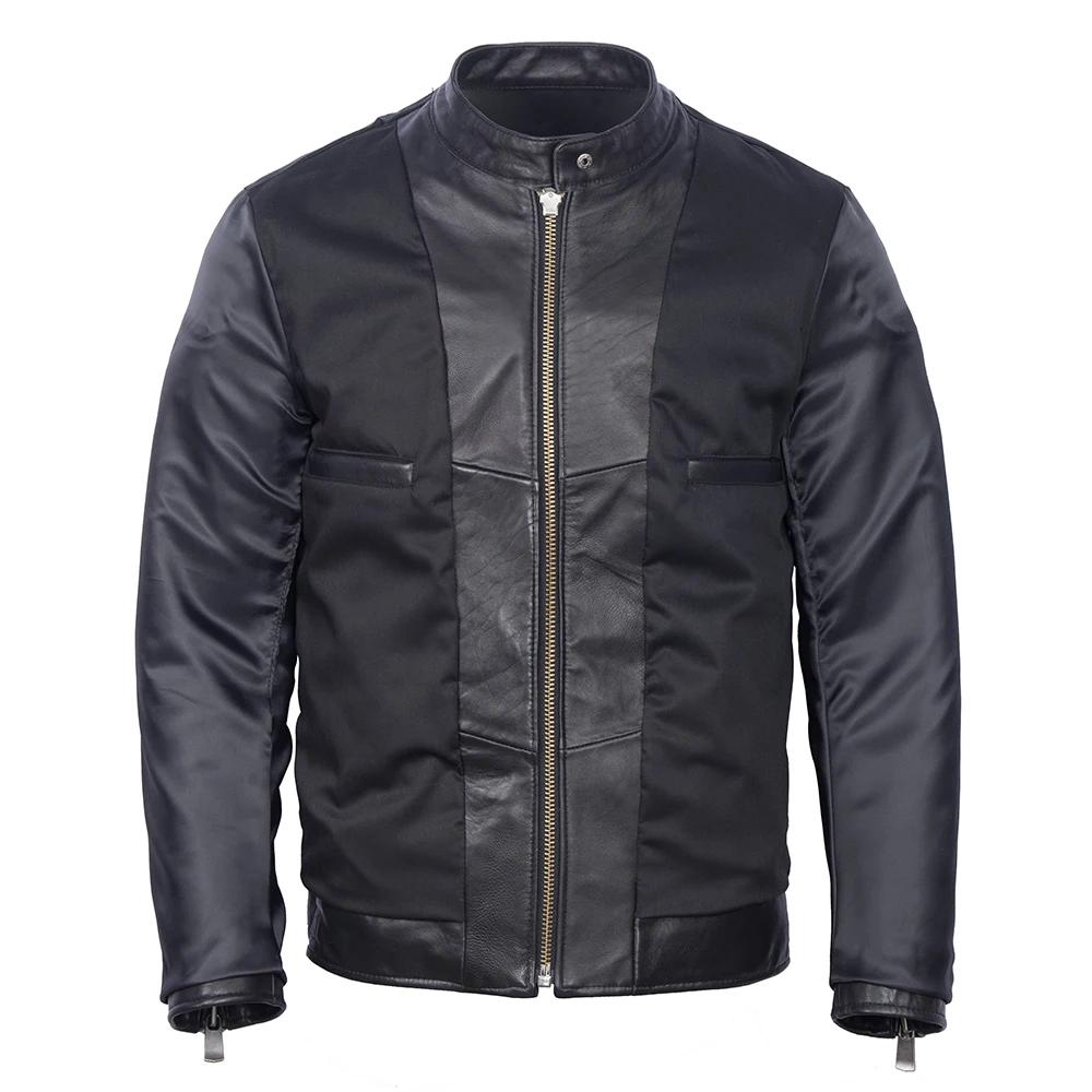 New Sheepskin Leather Jacket Men Motorcycle Biker Spring Natural Genuine Calfskin Leather Jackets Vintage Slim Short Male Coat