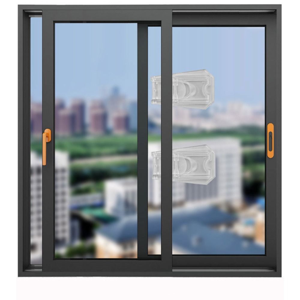 Transparent Sliding Door Lock Self-adhesive Strong Fixation Window Lock Anti-pinch Drawer Lock for Unisex Security Protection