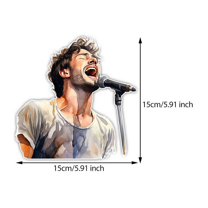

Man Singing Car Sticker Vinyl Decal Waterproof Rear Window Motorcycle Camper Bumper Truck Laptop Decoration TM358 A-15cm Longest Side