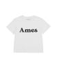 AMES-WORLDWIDE Basic Logo Denim Applique Tee White (Am2Emut514A)