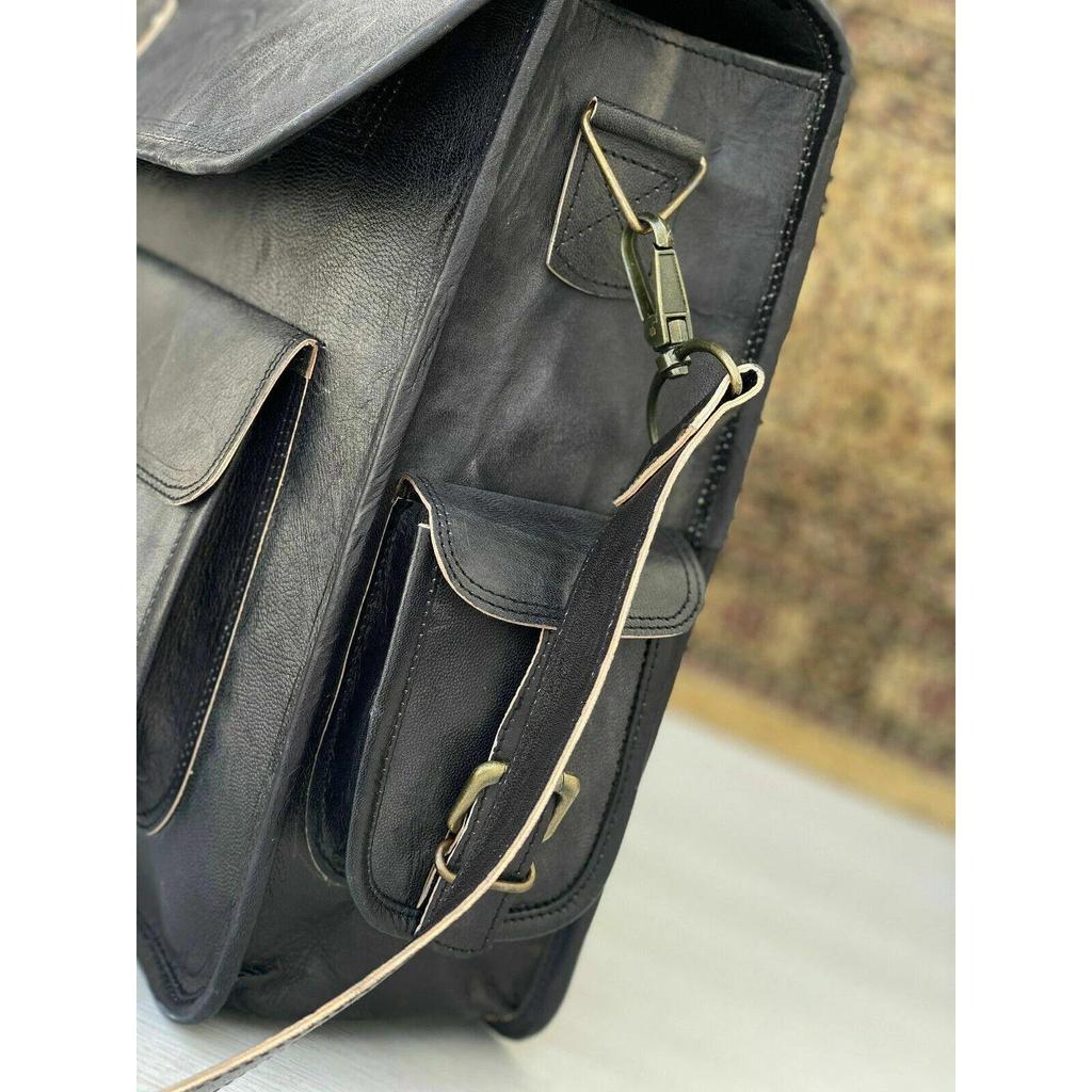 Leather Shoulder Satchel Laptop Bag Messenger (Handmade Bag)  Men Vintage