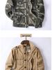 Herren Grün Camouflage Retro Jacke mit Reißverschluss - Lockerer Schnitt, Ideal für Frühling & Herbst