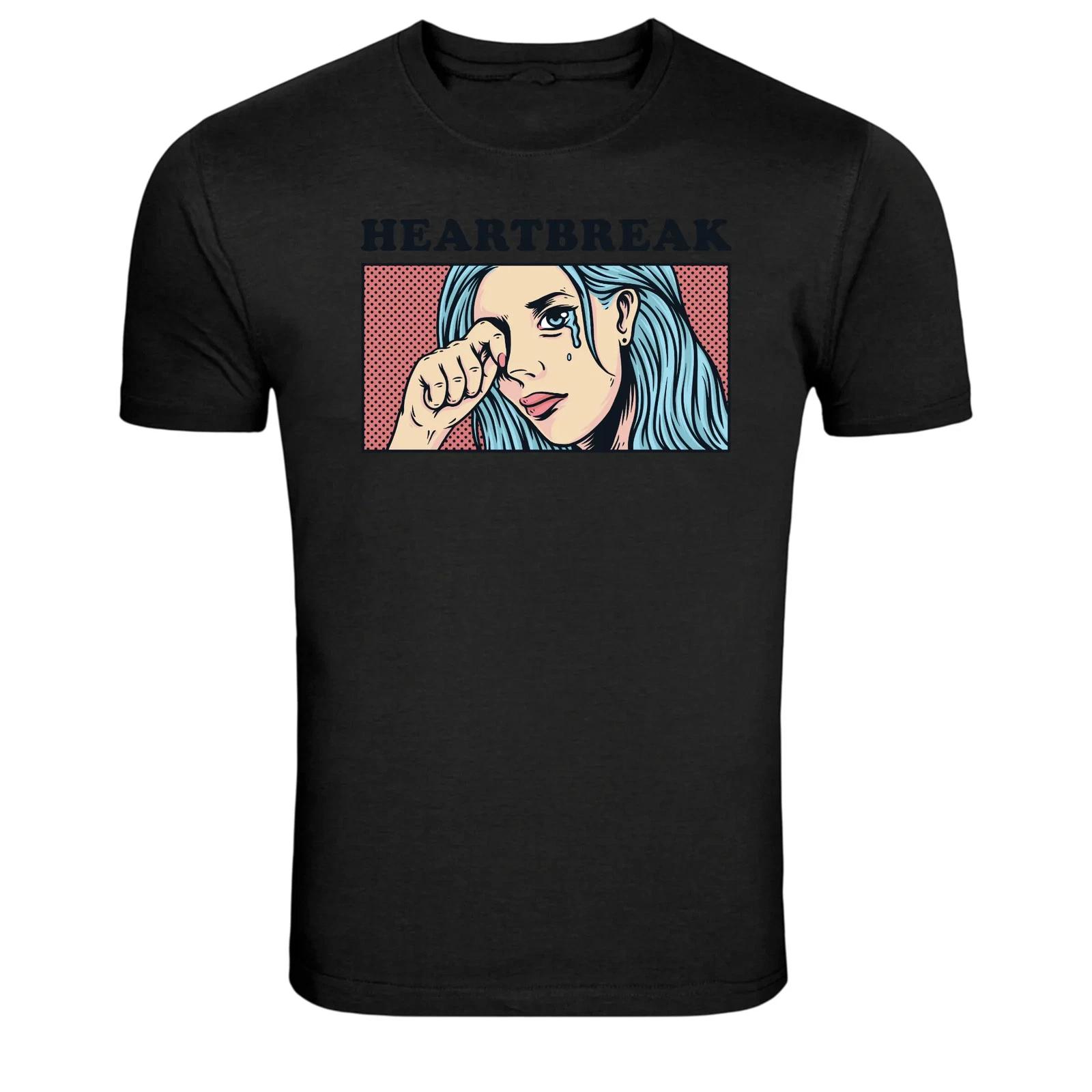 Heartbreak Crying Girl Pop Art Graphic T-Shirt S