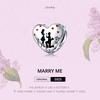 BAMOER Marry Me Heart Enamel Charm for Women Original Silver Bracelet 925 Sterling Silver Jewelry
