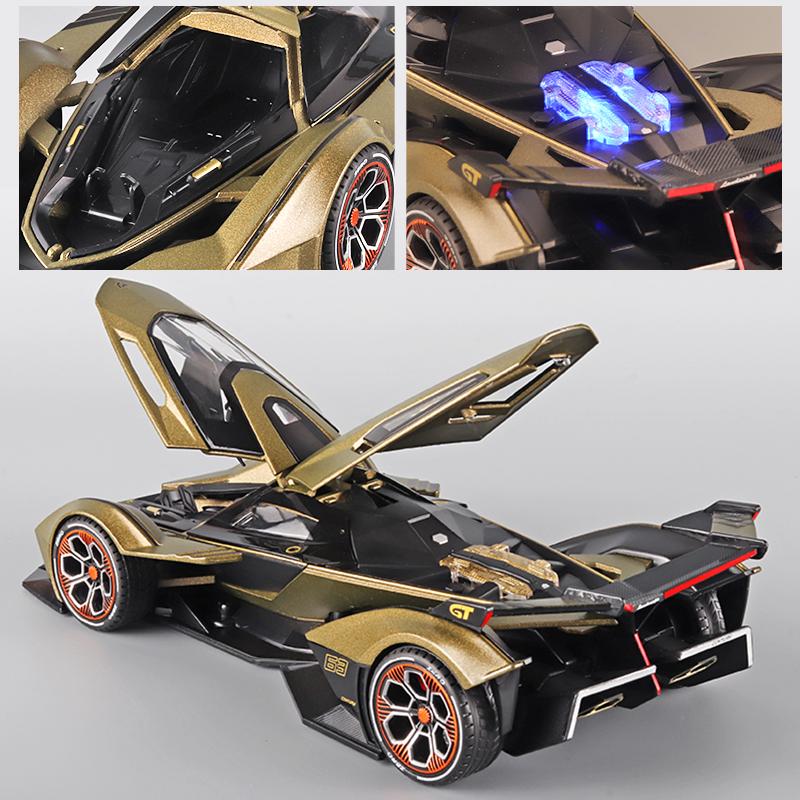 1:Lambos Vision Gran Turismo V12 GT Simulations-Sprotauto im Maßstab 22, Legierungsmodellauto, modifiziertes Druckgussspielzeug mit Licht und Ton, Kindergeschenk