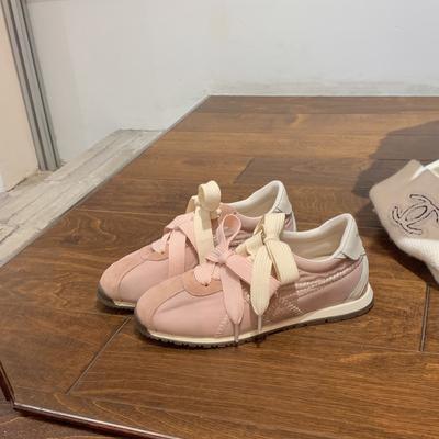 Cowhide Version Blogger Fashionable Round Head Contrasting Color Miu Lace-up Casual Woman