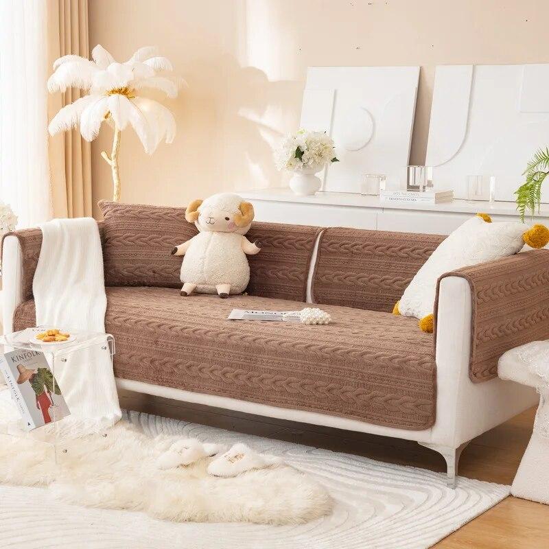 

Зимняя вышитая плюшевая подушка, голландская бархатная диванная подушка, современная утолщенная нескользящая диванная подушка, однотонная диванная подушка, полотенце 70x70cm 1pcs