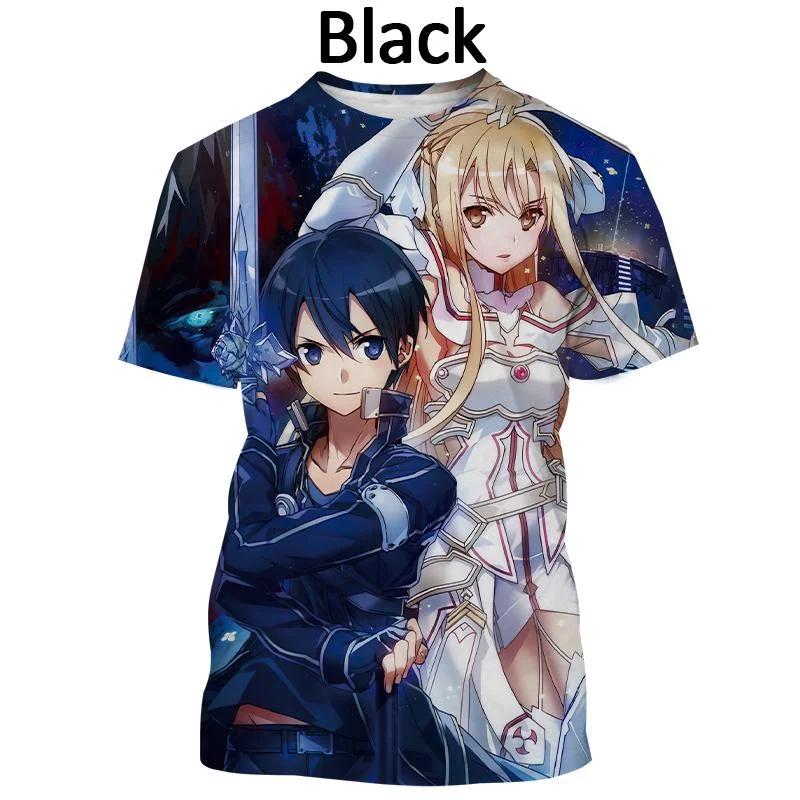 Print Sporty Quick-dry Breathable Men T-shirt Sword Art Online Animation Casual Harajuku Y2K Street Short Sleeve Clothing Top