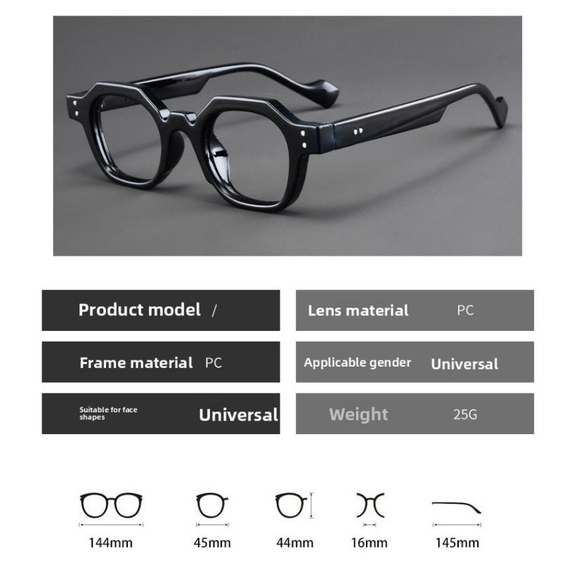 Women's glasses, men's and women's fashion polygonal glasses