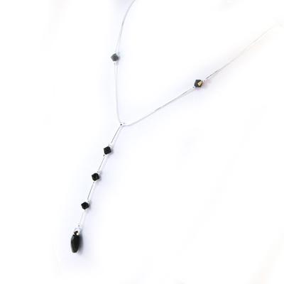 [G1784] - 'Linda' Schwarze Silberkette