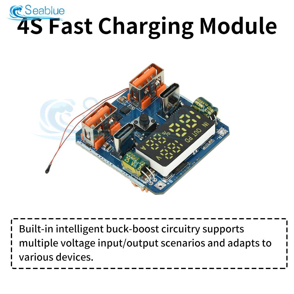 Lithium Battery Charger Module 4S PD 100W Bidirectional Fast Charging 20V 5A High-Power Buck-Boost Battery Protection Board