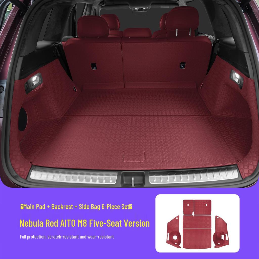 AITO M8 Trunk Mat: 3D Leather Protective Cover with Full Coverage, Tail Box Mat Decoration Accessory.
