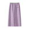2025 New Women's Purple Woolen A-Line Pencil Skirt: Autumn/Winter Slim Fit