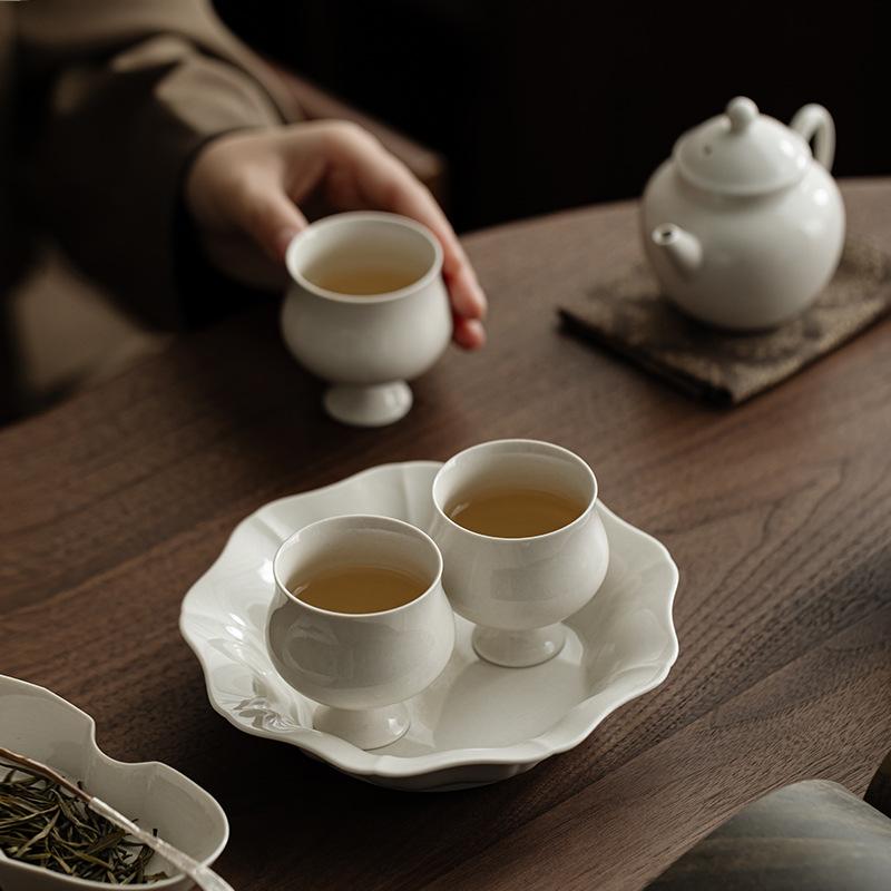 Plant Ash Clay Buddha's Hand Tea Cup High-footed Host Cup Song Dynasty Style Gongfu Tea Set Home Office