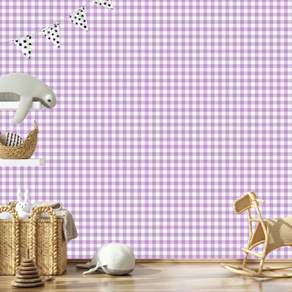 Wallpaper Fabric Pattern Lavender and White for Living Room and Bedroom 50x1000