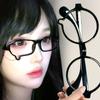 1/2Pcs Japanese Teardrop Cosplay Glasses Frame Women Men New Black Large Round Frame Lensless Costume Cosplay Eyewears Frame
