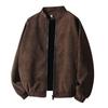 Leather jacket men's new trendy casual jacket trendy brand retro American leather jacket stand-up collar loose jacket