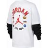 Jordan T-Shirt Fake Two-Piece Round Neck Long Sleeve Kids tops White IF3738-100