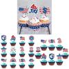 Usa Day Independence Flag Cake Insert Card For Party Table Dessert Decoration