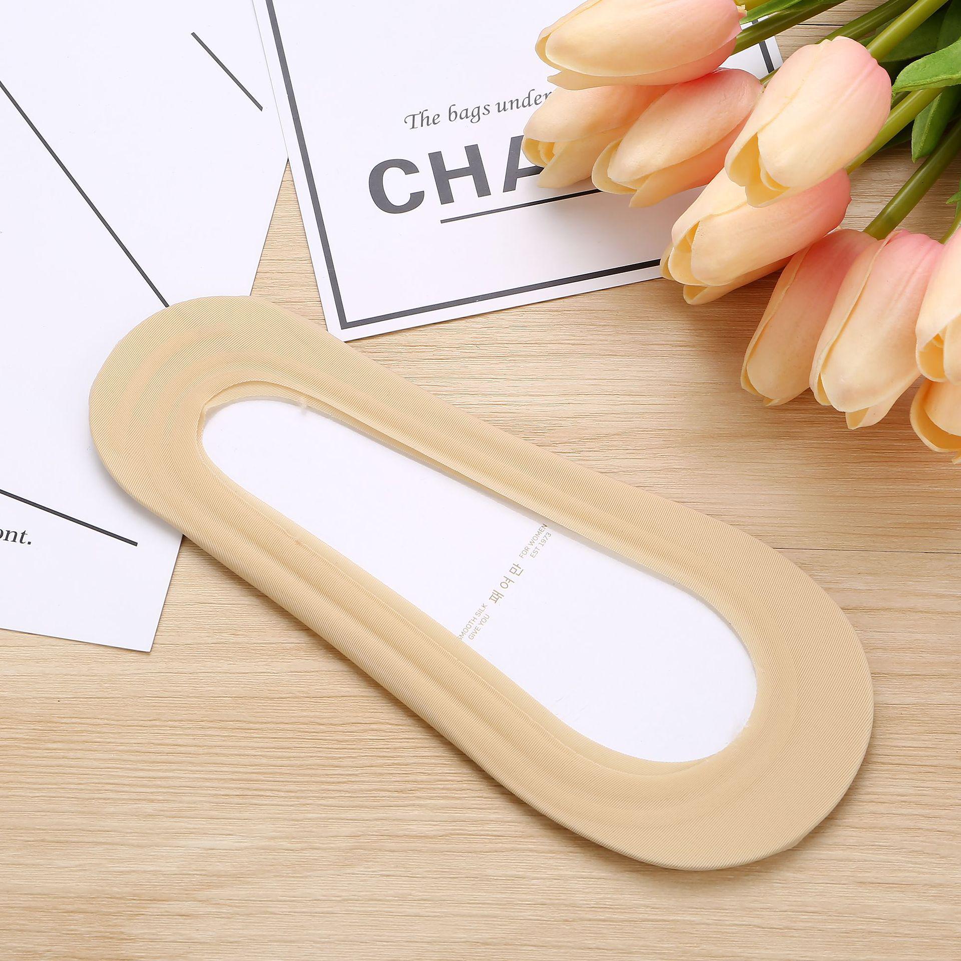 

Летние женские силиконовые нескользящие невидимые носки - однотонные тонкие носки-лодочки с низким вырезом Bare Socks