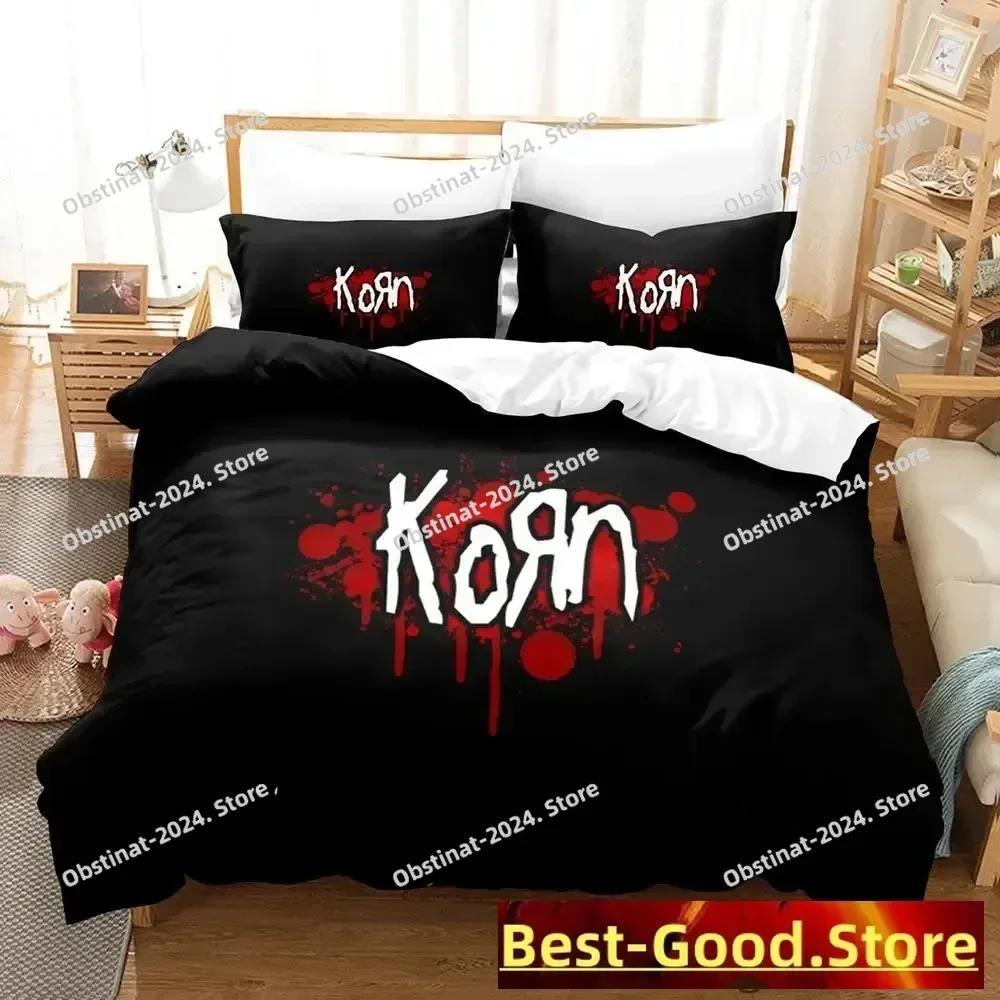 Korn rock Set Lenzuola Set Lenzuola Stampato Con Federe Copripiumino Letto Morbido Singolo Matrimoniale Queen Super King Size Camera da Letto