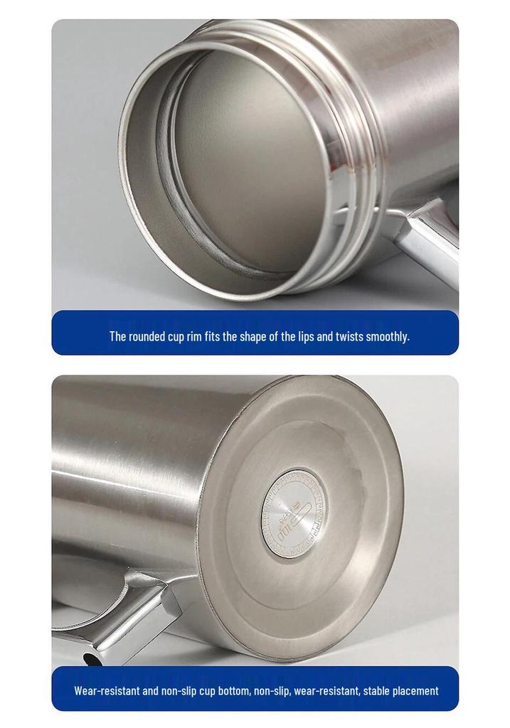 Jiabaiter 304 Stainless Steel Thermos Cup with Handle, Engravable Office or Gift Tea Cup for Men and Women