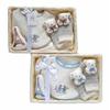 Baby-Geschenkset Bio-Baumwolle Feier Geburt gemacht Japan Kleidung Lätzchen Fußspielzeug Socken Rassel Kleidung pestizidfrei Visera sortiert Sabber Geschenk.