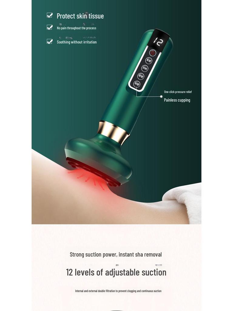 Electric Meridian Scraper and Cupping Massager with Intelligent Suction