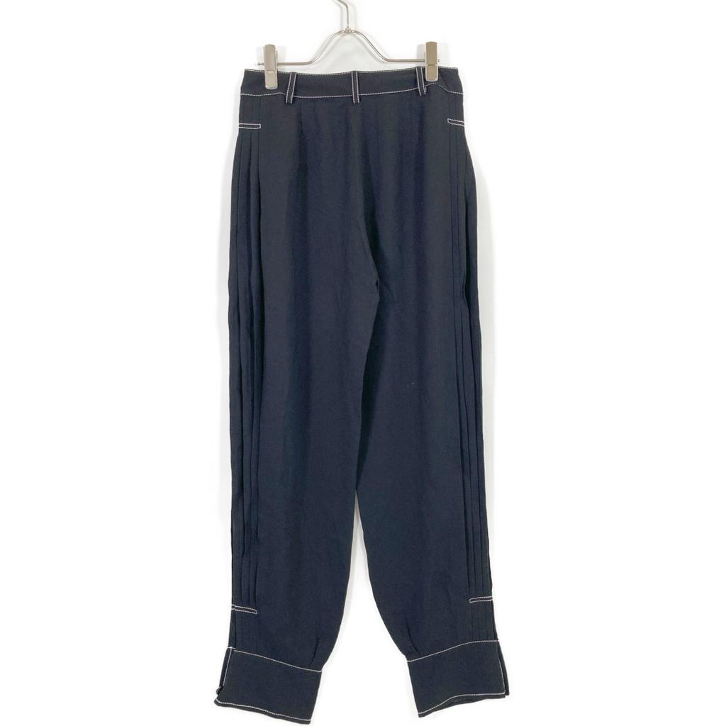 STELLA McCARTNEY 603213 Black stitch pleated pants Bottoms 36 blackUsed